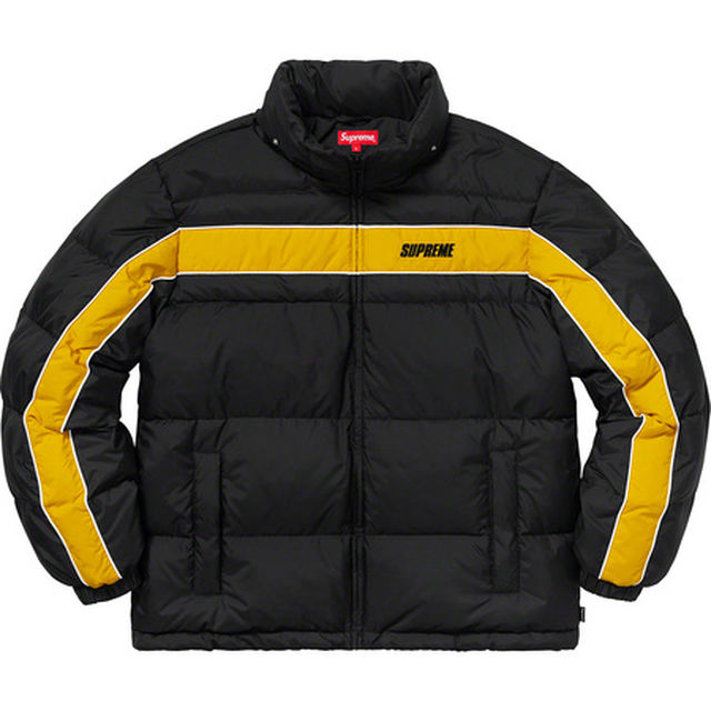 슈프림] 18fw Supreme Stripe Panel Down Jacket /슈프림 스트라이프