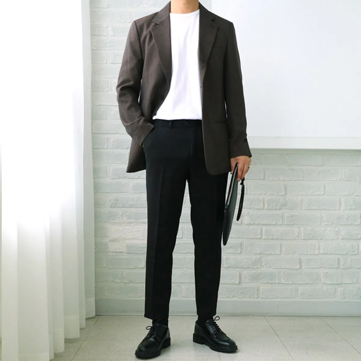 수선No 구김방지 키작은남자 정장바지 시크릿밴딩 기장 짧은 슬랙스 8부