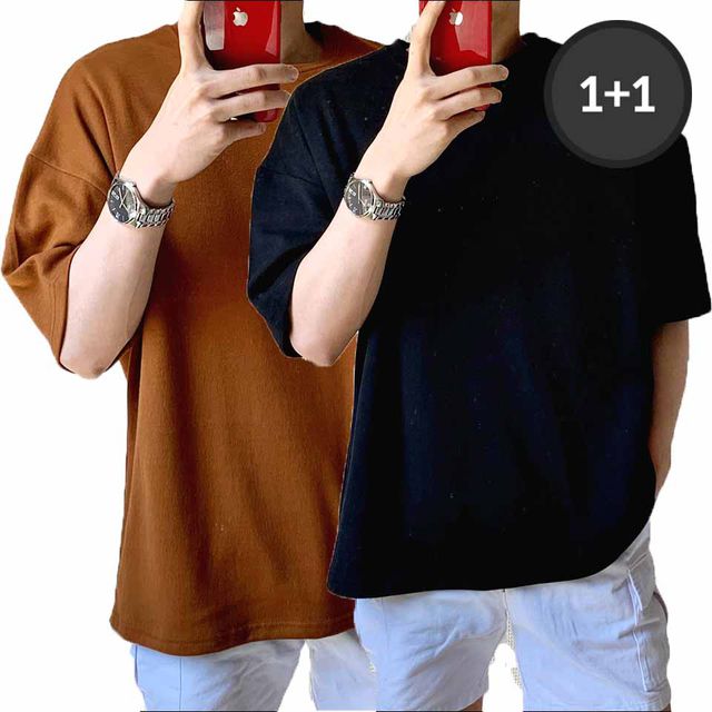 [4XL,5XL 추가] [1+1] 어깨 넓어보이는 반팔 11컬러 파스텔톤 무지 반팔티셔츠 3XL까지 빅사이즈