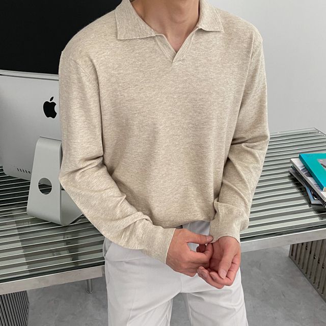 [주문폭주] 15컬러 머슬핏 가을 어깨넓은 캐시 오픈 카라니트