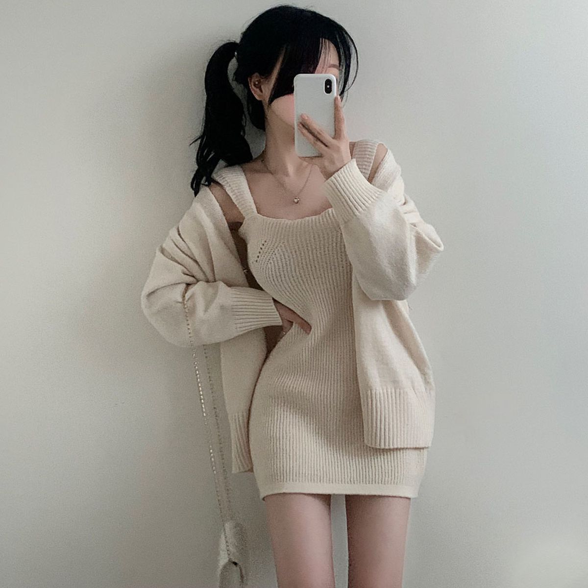 キャミワンピースセーターカーディガンset | ファッション通販