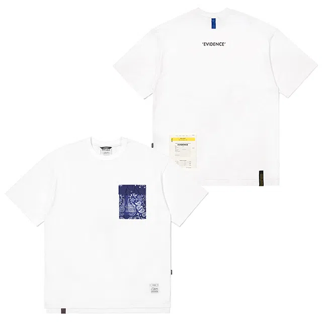 23 PAISLEY POCKET OVERSIZED T-SHIRTS WHITE