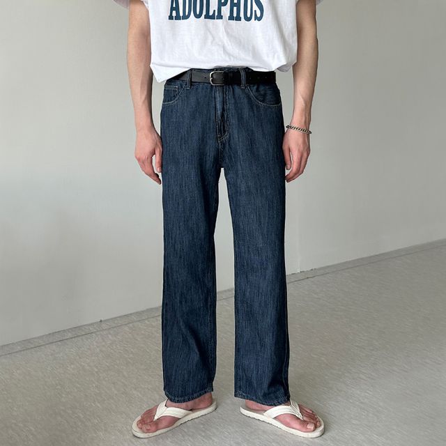 린넨 생지 와이드 일자핏 데님팬츠 (3color)