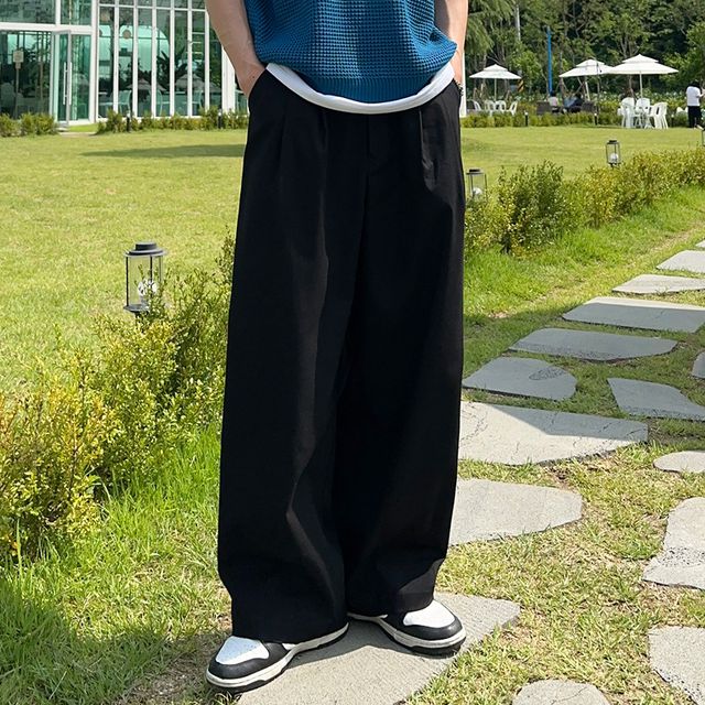 와이드 핀턱 투턱 린넨 밴딩 볼륨 팬츠 구르카 벌룬팬츠 원턱 와이드팬츠 린넨팬츠 밴딩팬츠 시원한 슬랙스 마 바지