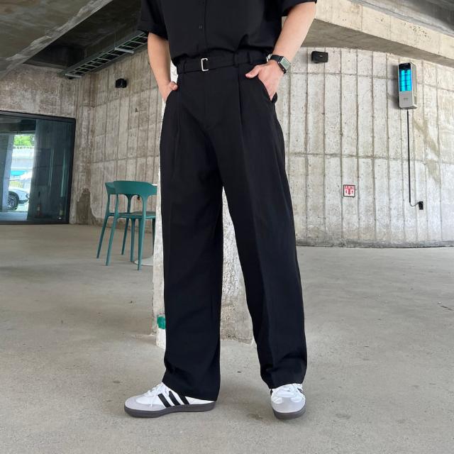 남자여름슬랙스 벨트 와이드 남자 셋업 여름 하객룩 데이트코디