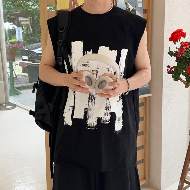 [당일출고] 빅사이즈 오버핏 나시 티셔츠 머슬핏 헬스 짐웨어 박스핏 나시티 바캉스 휴양지 면 민소매 운동복