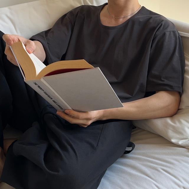 [M~XL] 빅사이즈 오버핏 유넥 반팔 무지 머슬핏 짐웨어 헬스 U넥 반팔티 루즈핏 이너 레이어드 티셔츠 u넥 헬창옷 흰티