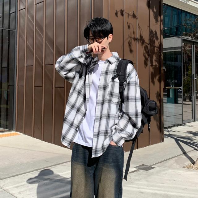 [2TYPE] M-3XL 빅사이즈 오버핏 포켓 체크셔츠 (4color) 셔츠 남방 남녀공용 커플셔츠 남친룩 가을 당일발송