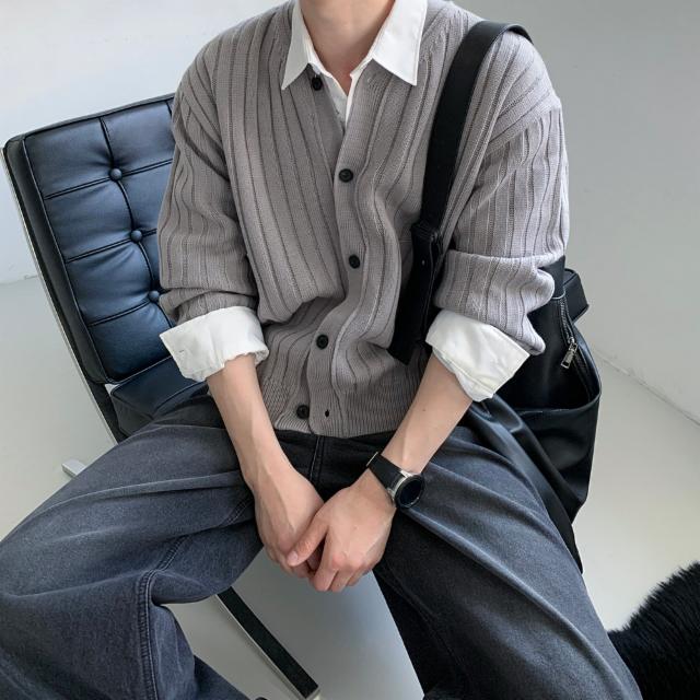 오버핏 미니멀 골지 크롭 가디건 (3color) 숏 자켓 남친룩 데일리룩 하객룩 아우터 봄가디건 가을가디건 니트 니트가디건