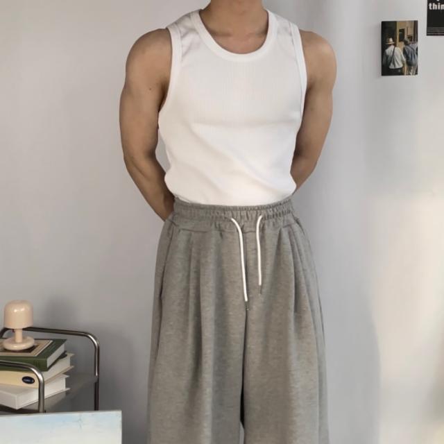 [1+1할인] 헤비 립 에어 골지 세미머슬핏 U넥 슬리브리스 3color 민소매 이너 나시 스포티