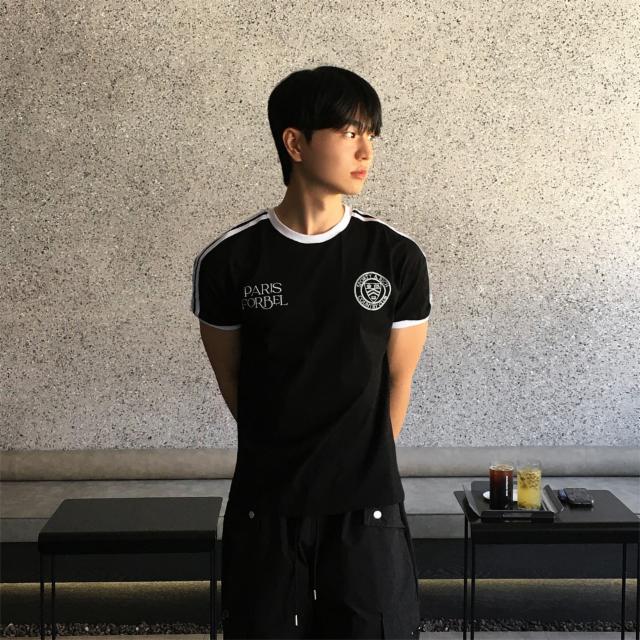 트랙 머슬핏 반팔 링거티 2COLOR 오버핏 여름 프린팅 라인 20수 10수 쿨티