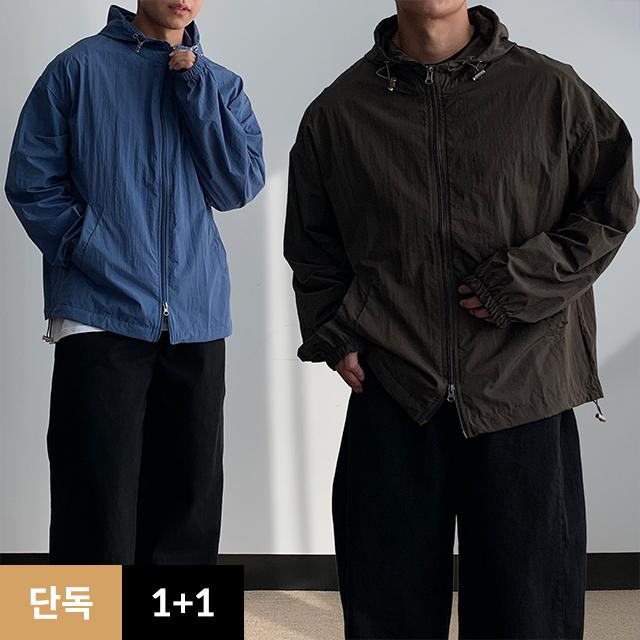 [당일출고] [1+1] 포시즌 투웨이 윈드브레이커 바람막이 4color 러닝 레인 봄 여름 가을 겨울 사계절 자켓