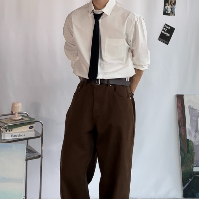 [기본템] 바이오 워싱 오버핏 긴팔 빅사이즈 셔츠 7colors 링클프리 루즈핏 비침없는 하객룩 M-XL