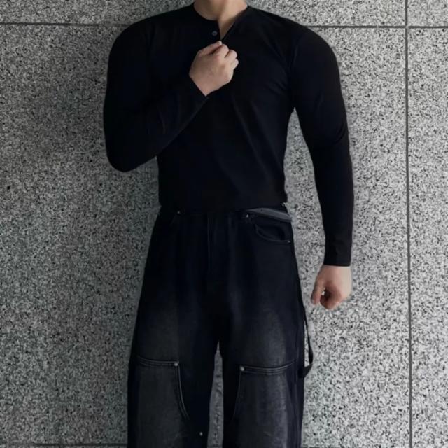 [[클릭시 쿠폰 100% 지급]] 분또 헨리넥 머슬핏 긴팔 티 머슬핏 가을신상 카라티 셔츠 반팔 사계절 데이트룩 출근룩