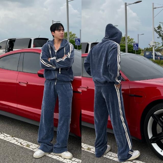 [한정수량 당일출고][SET할인] 원 벨로아 트랙 후드집업 팬츠 세트 3color 셋업 봄 가을 신상 트레이닝 부드러운