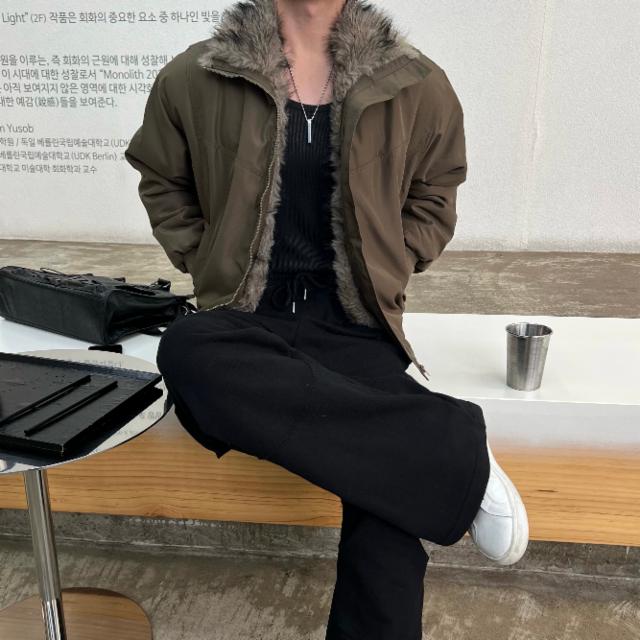 [컬러추가] 원스톤 퍼 카라 모피 패딩 점퍼 2color 겨울 신상 패딩 겨울 신상 모피 라쿤 주문폭주