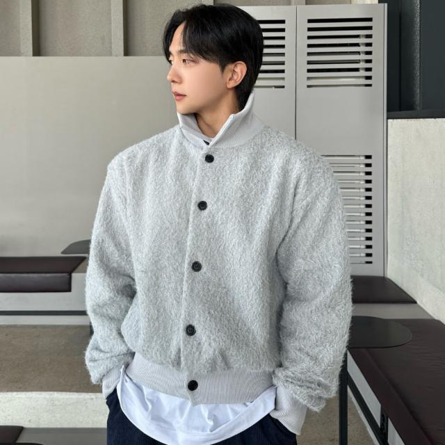 하이넥 양털 가디건 앙고라 니트가디건 울 카라 가을 겨울