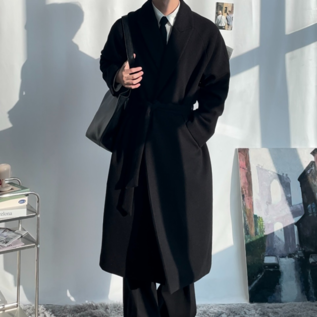 [117cm/키작남 추천] 모드릭 울 소프트 스탠다드 싱글 오버핏 로브 롱 코트 3COLOR