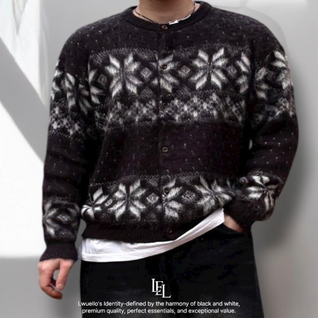 [당일출고] 눈꽃 니트 겨울 크롭 가디건 4color