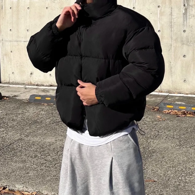 [당일출고] 볼륨 푸퍼 숏 패딩 겨울 고중량 헤비 다운 스트링 크롭 아우터 남녀공용 빅사이즈 점퍼 (5color)