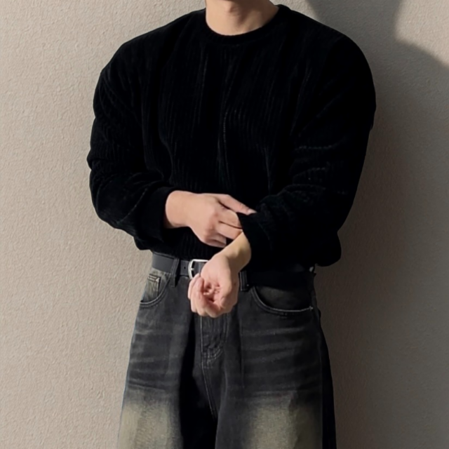 [당일출고/주문폭주] 오버핏 콜린 니트 맨투맨  루즈핏 데일리 니트스웨트 4color 봄가을
