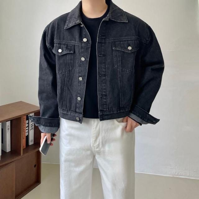 크롭 빈티지 워싱 데님 트러커 자켓 오버핏 봄 가을 간절기 아우터 재킷