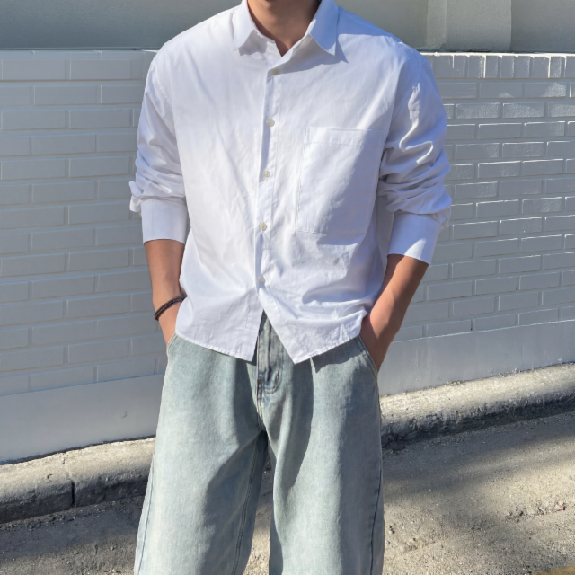 [1+1할인] 미니멀 크롭 셔츠 5color 오버핏 옥스포드 남방