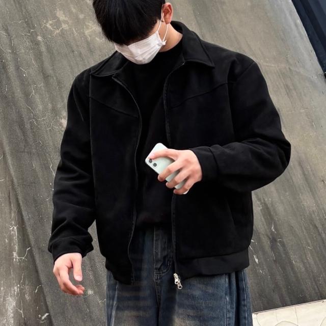 [당일발송/주문폭주]스웨이드 블루종 크롭 트러커 봄 자켓 [2color]