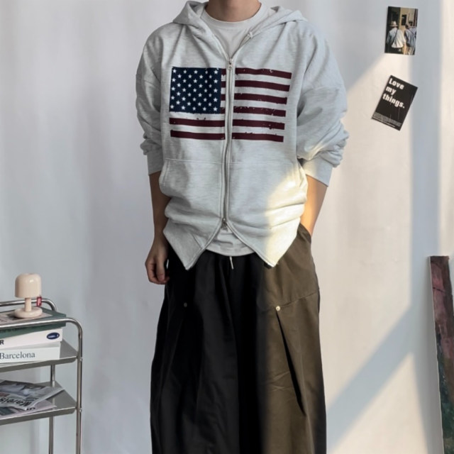 26SS 빈티지 플래그 투웨이 후드 집업 4colors