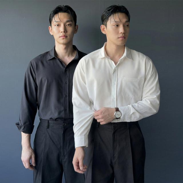 [M-5XL] 빅사이즈 링클프리 구김없는 정장 와이 셔츠 여름 머슬핏