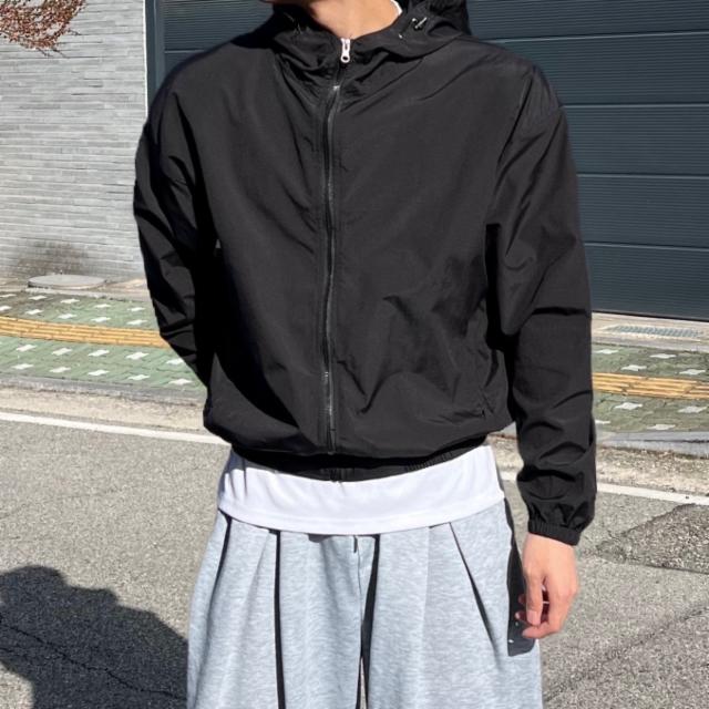 고프코어 오버핏 스트링 후드 윈드브레이커 바람막이 자켓 봄자켓 캐주얼 (3color)