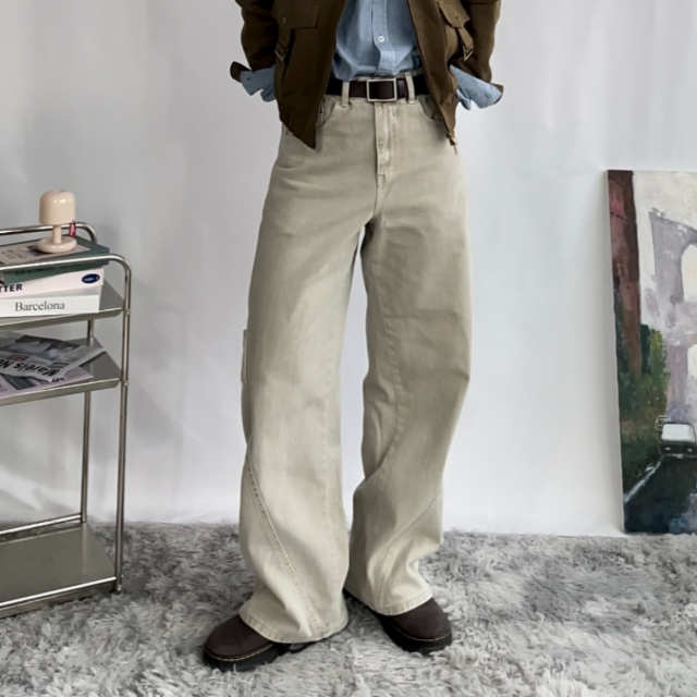 페이디드 워시드 커브드 팬츠 3colors