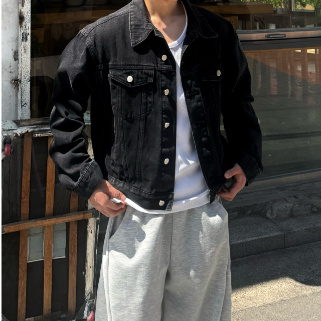 빈티지 크롭 워싱 데님 청자켓 벌룬 봄 가을 2color 캐주얼 루즈핏 코튼