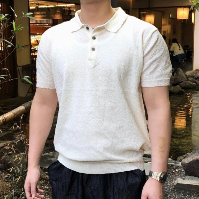 [당일출고] 부클 세미머슬핏 반팔 니트 썸머 쿨링 카라 오버핏 아이스 반팔티
