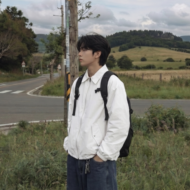 [데일리 추천템] 오버핏 카라넥 무지 바람막이 자켓 남성 아우터