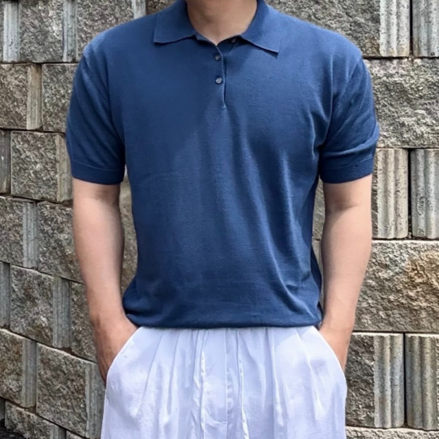 린넨 버튼 카라티 니트 반팔 (12color)