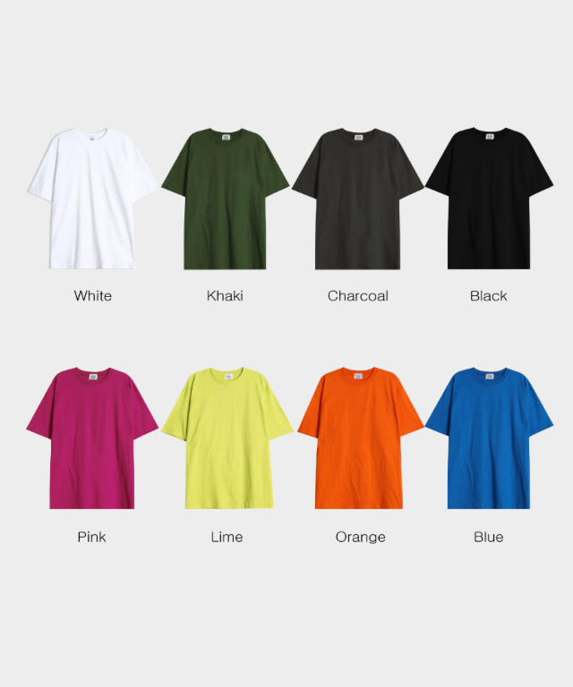 [1+1+1] 면 기본 오버핏 레이어드 데일리 무지 반팔 티셔츠 8color