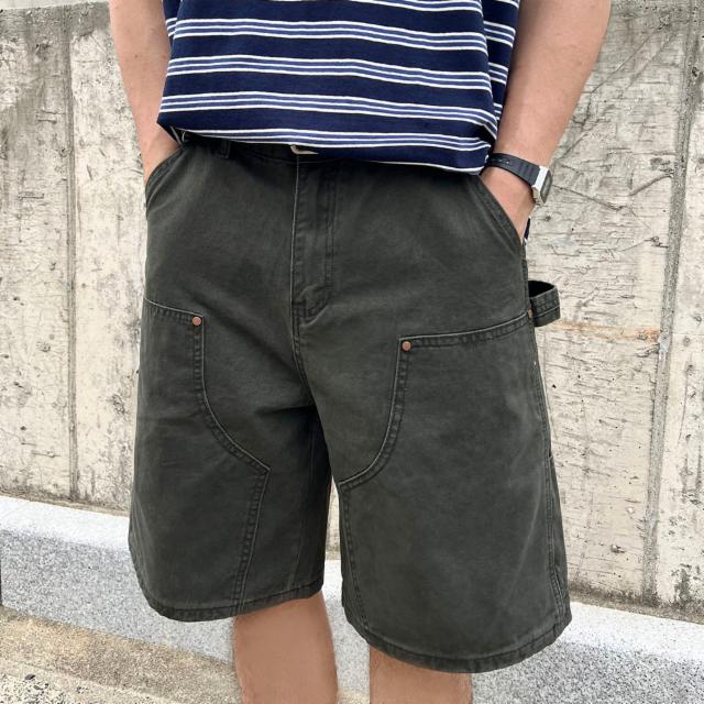 남자 더블니 카펜터 코튼 피그먼트 반바지
