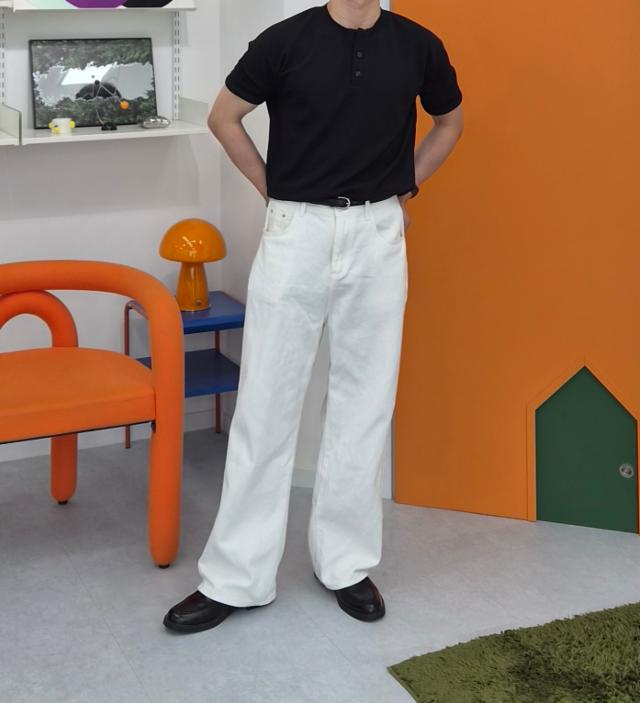 [당일출고] 코튼 와이드 팬츠 인밴딩 면 세미 일자핏 벌룬핏 오버핏 사계절 봄 여름 가을