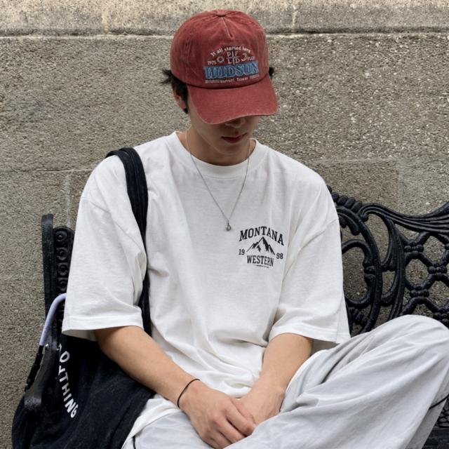 허드슨 로고 자수 워싱 빈티지 데일리 대두 볼캡 캠프캡 모자 3color