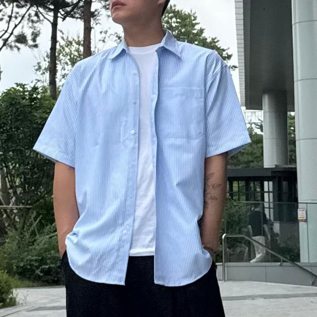 옥스퍼드 반팔 셔츠 오버핏 남방 빅사이즈