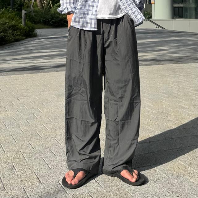 쿨링 파라슈트 카고 와이드 바스락 나일론 팬츠