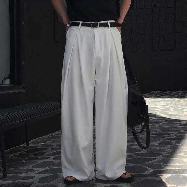 [M-3XL] 맞주름 허리 밴딩 와이드 슬랙스 5color 딥 투턱 커브드 벌룬 치노 빅사이즈 세미 와이드