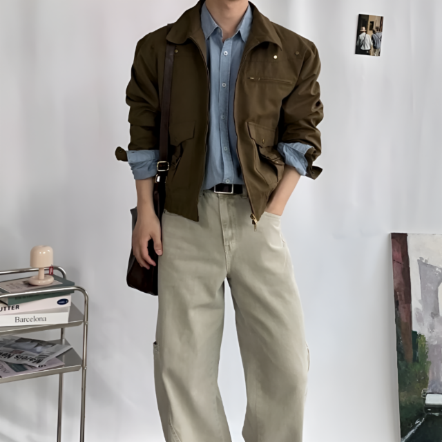 26SS 미니멀 웨스턴 버클 워크 크롭 자켓 3colors