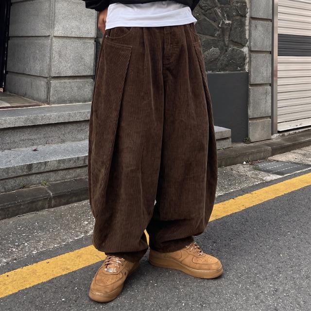 [벌룬핏/최저가] 골덴 폴드 벌룬 와이드 팬츠 3color