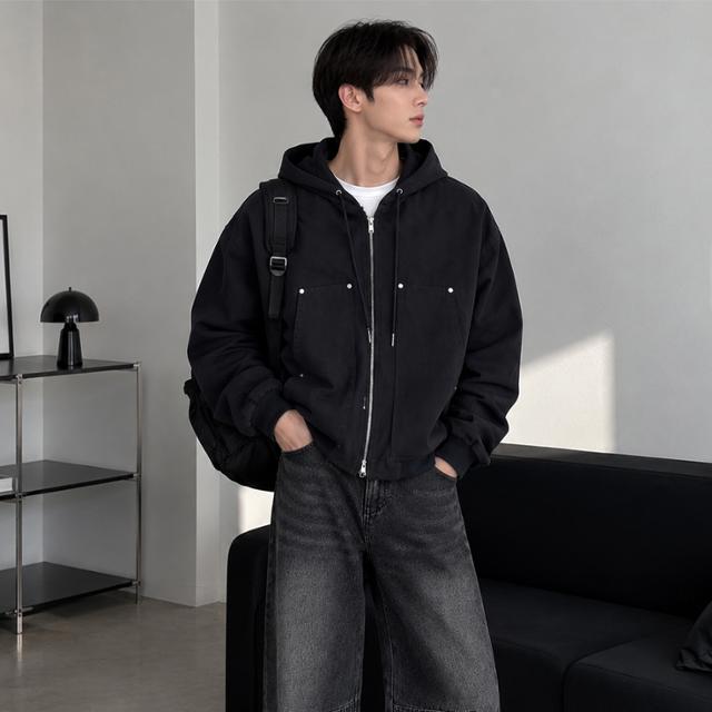 남자 투웨이 크롭 후드자켓 FC172 3color