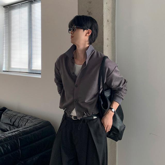 미니멀 하이넥 크롭 스웨이드 오버핏 가디건 (3color)