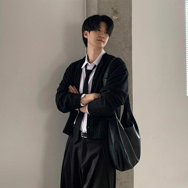렉스 오버핏 골지 라운드 크롭 워머 가디건 (3color)