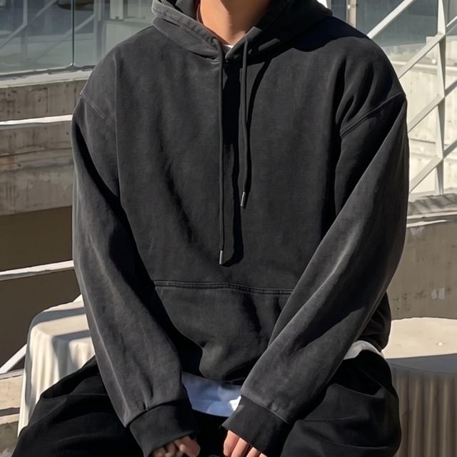 오버핏 피그먼트 워싱 후드티