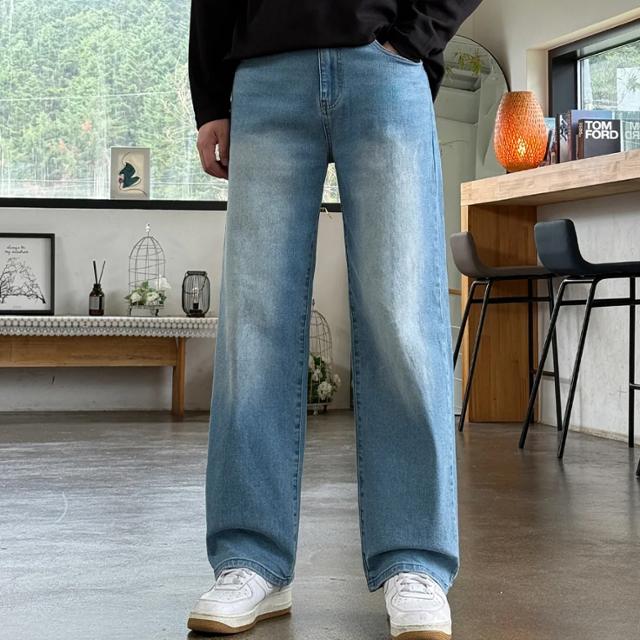 [1+1할인]로타 샌드 캣브러시 워싱 세미 와이드 스트레이트 데님팬츠_(3colors)